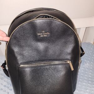 Kate Spade Black Backpack Pebbled Leather Medium